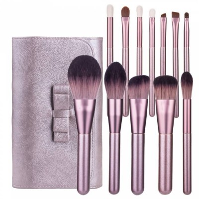 12 piece  private label natural makeup brush set with pu bag packing for women & girl  Beauty Tools